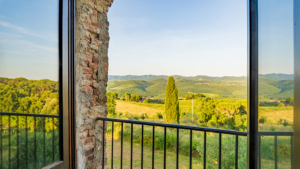 villa della pace chianti toskana erste etage ausblick