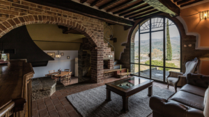 villa il fienile toskana castiglionfiorentino wohnbereich mit ausblick