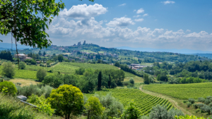 villa san gimignano toskana blick auf die stadt